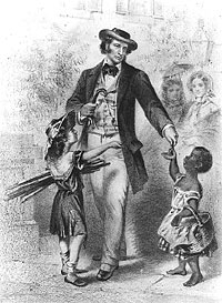 Artist questions Charles Sumner's sincerity as a humanitarian
