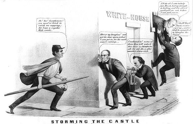 Storming the Castle. "Old Abe" on Guard