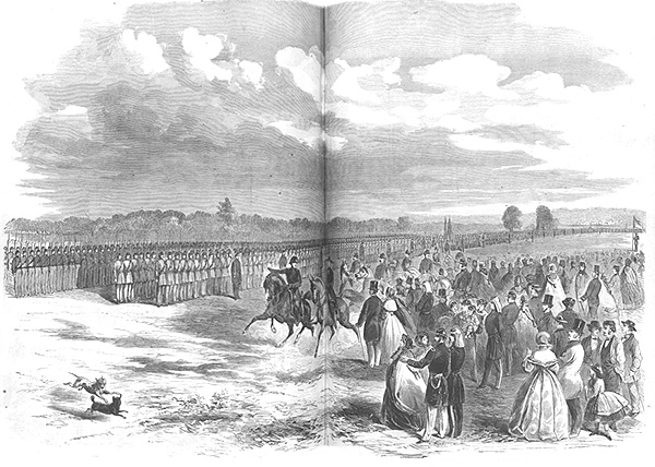 Simon Cameron reviewing McDowell's troops