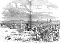 Simon Cameron reviewing McDowell's troops